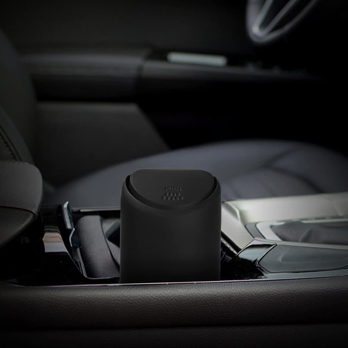 Silicone Trash Garbage Can bin use for Auto Vehicle Car Home Office (Black) Image 