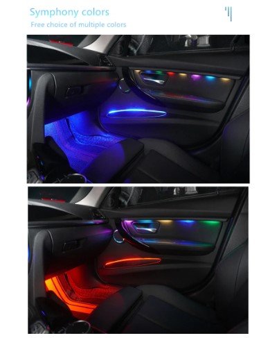 Cardi K4 Active Symphony 7th Generation 14 In 1 Voice Wireless  LED Atmosphere Lights For Automotive Car Interior Ambient Acrylic Strips Lighting 6 months warranty  Image 