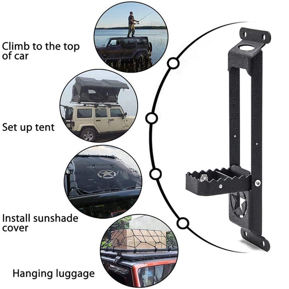 Door Hinge Step compatible For Suzuki Car (Set of 2, Black) Image 