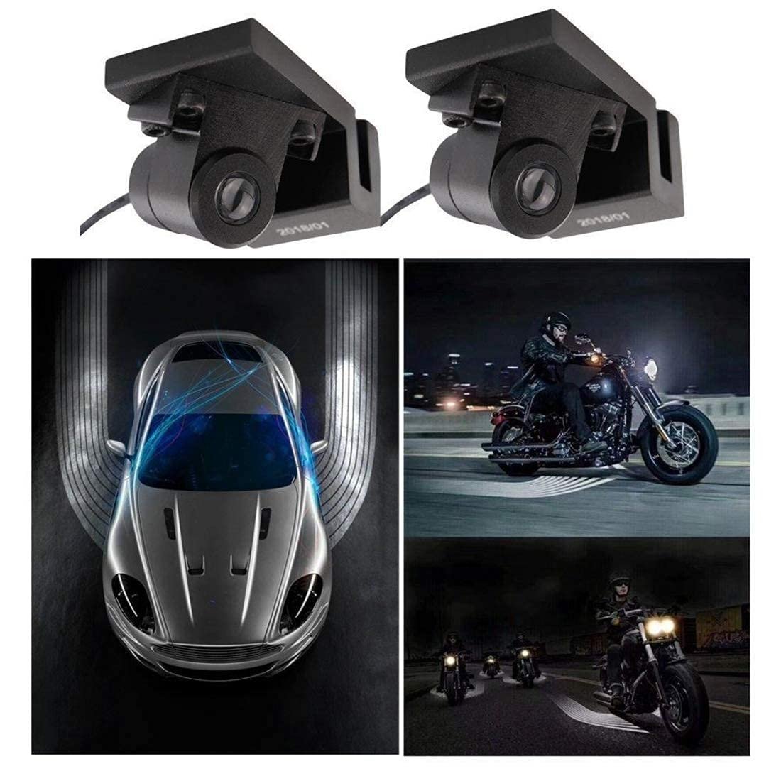 Cloudsale  Wing Projector/Shadow Light/Ghost Light Universal for Cars & Bike (White) Image 