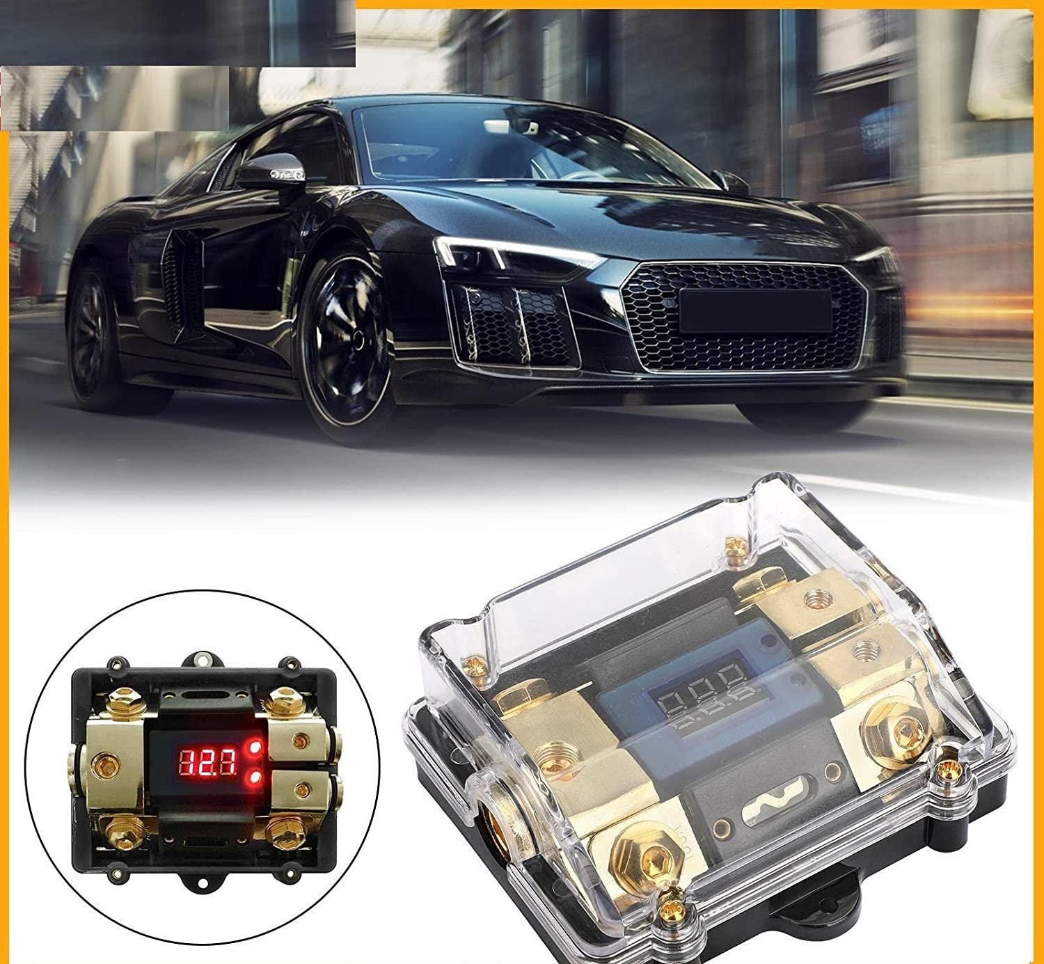 Car Audio Digital Led Display Fuse Holder ANL Include Fuse Distribution block 2 way in 2 way out Image 