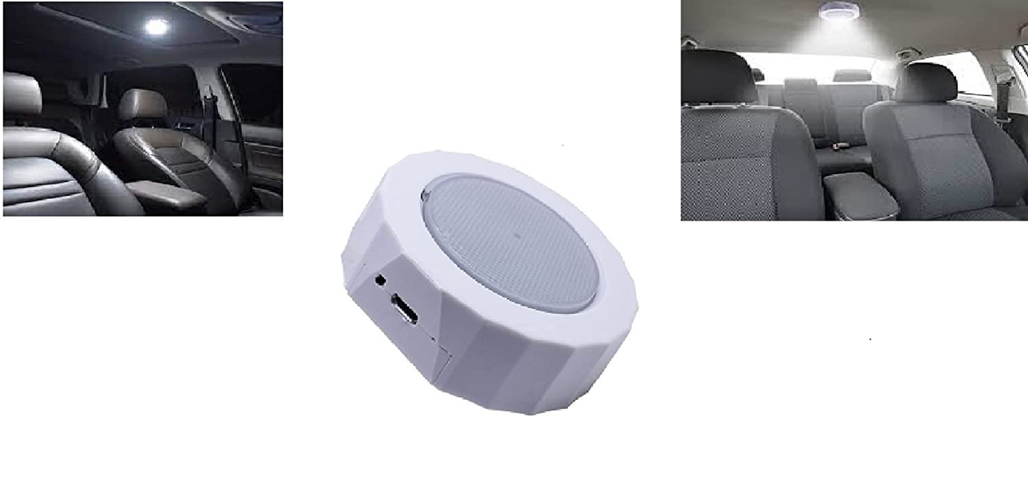 Car Ceiling USB Wireless Strobe Reading Rechargeable Cool White Light Car Roof Ceiling (Stair Lamp + Music Sound Voice Control, White) Image 