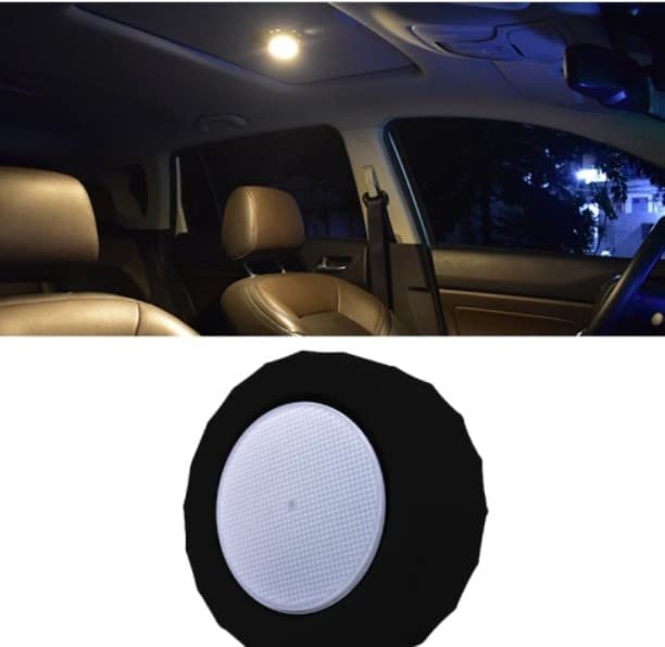 Car Ceiling Multifunction USB Wireless Reading rechargeable Night Atmosphere Light For Car Roof Ceiling Lamp, Bedroom, Party (7 Colour) (Black) Image 