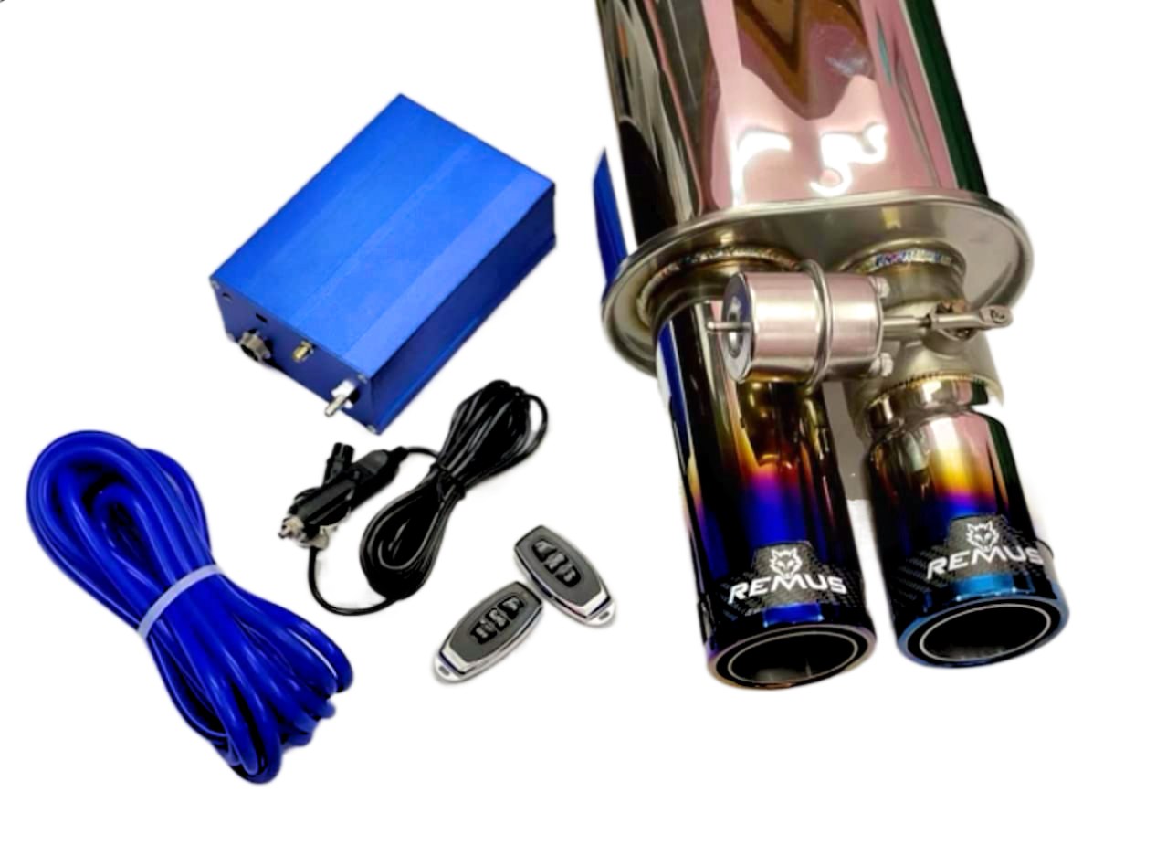Remus Valvetronic Dual Blue Tip Titanium Carbon Exhaust System On/Off Function With 2 Remote Control Image 