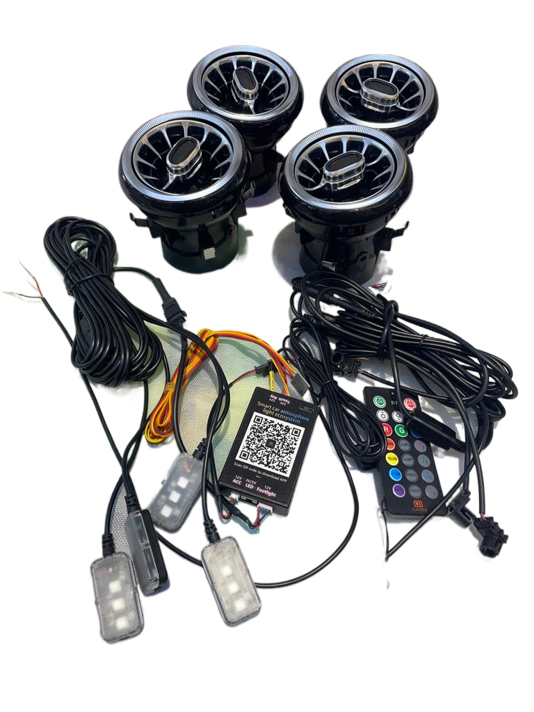 Cardi Mahindra New Thar 2020 AC Vent RGB LED with app control ( Set Of 4 ) with rgb atmosphere foot lights Image 