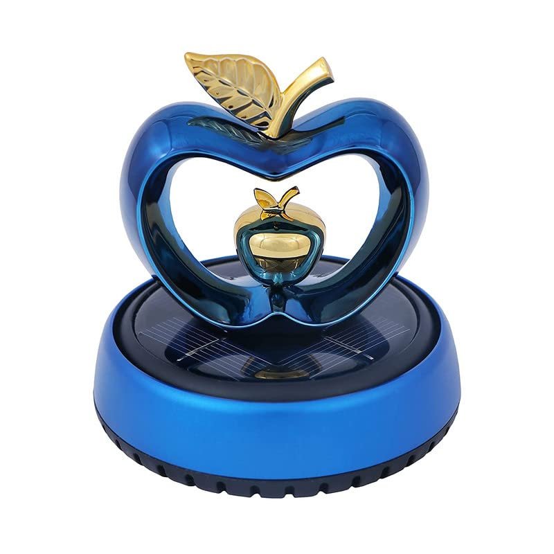Apple Car Solar Rotating Perfume Air freshener Car Fragrance Dashboard Accessories Car Organic Perfume(Blue) Image 