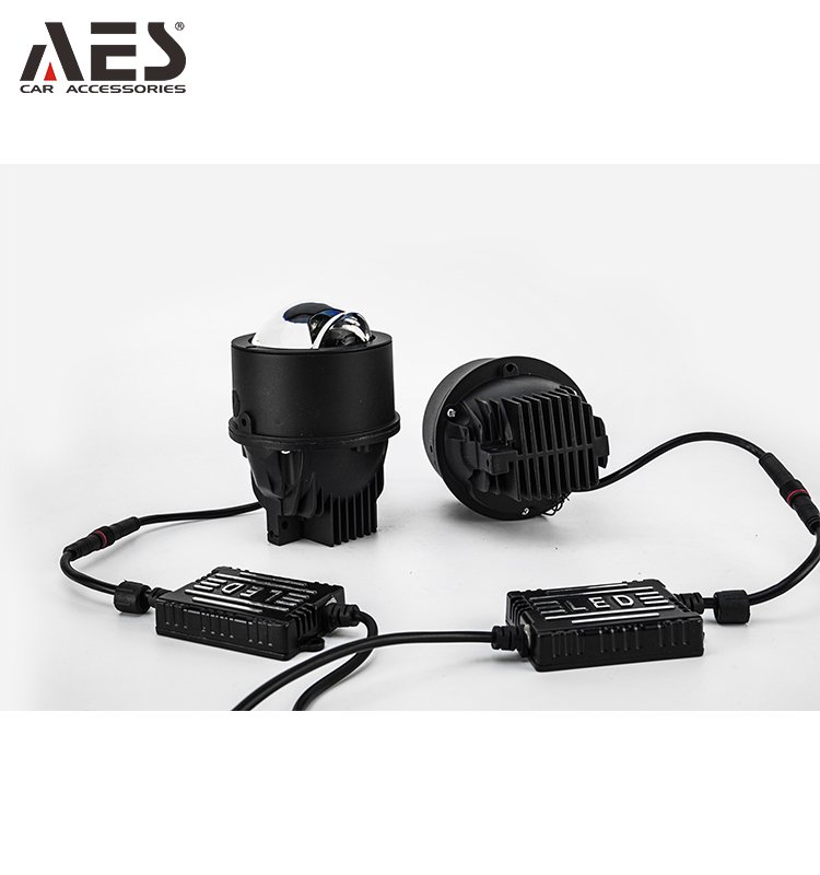 AES Q8 Pro 100-100W/pair 3 inch blue quattro lens fog projector Tricolor 5500k & 3000k Image 