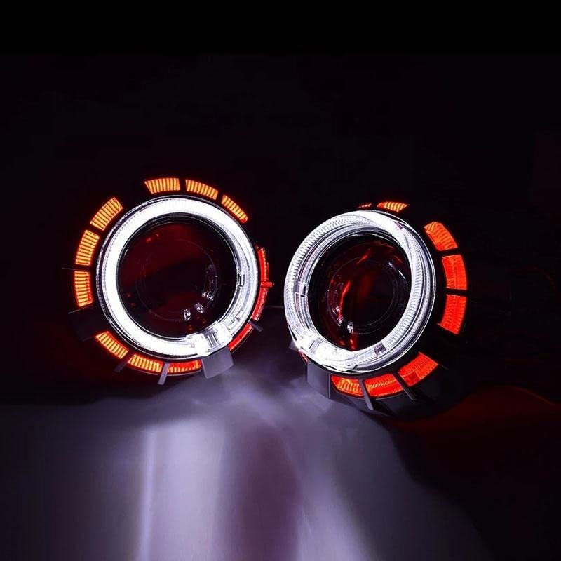  Bi Xenon Hid Headlight Projector Lens High Power with 55 Watts Hid Bulb and Blaster Super White Light -Universal Fitment All Cars Image 