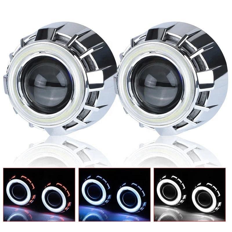  Bi Xenon Hid Headlight Projector Lens High Power with 55 Watts Hid Bulb and Blaster Super White Light -Universal Fitment All Cars Image 