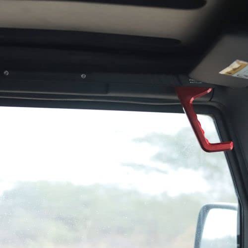 Tuff Skull Grab Handle 4x4 Grab Handle - Red & Black, Strong, Heavy Duty, Compatible For Mahindra Thar, Model Year : 2021-2022. Image 