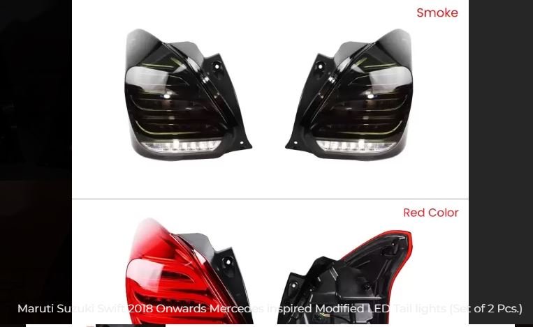 Maruti Suzuki Swift 2018-2022 Merc Inspired Modified Led Tail Lights (Set Of 2 Pcs.) Image 