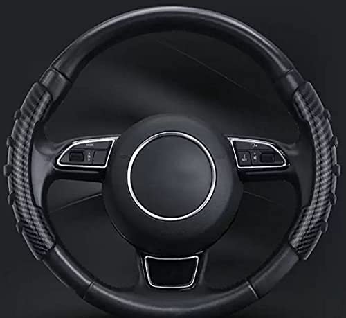 Sport Styling Car Steering-Wheel Cover 38CM Carbon Fiber, ABS and Silicone Anti-Slip (Carbon, Pack of 2) Image 