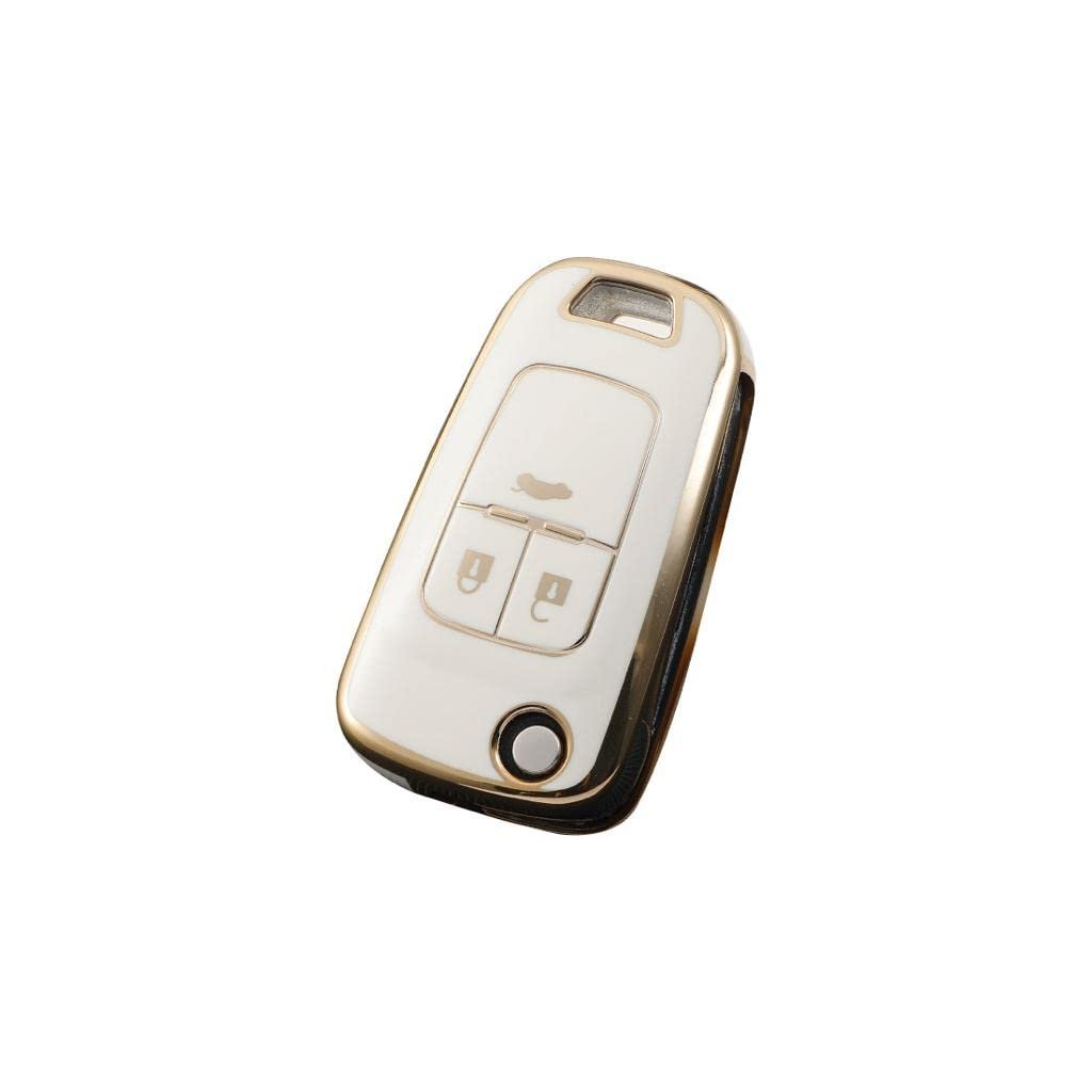 TPU Car Key Cover Compatible With Chevrolet Cruze (white) Image 