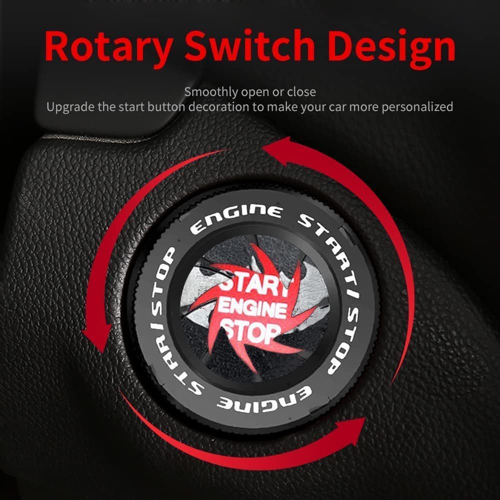 Bike CAR Rotary Engine Start Stop Switch Lambo Style Button Cover Decorative Auto Accessories Push Button Sticky Cover Car Interior (Dragon) Image 