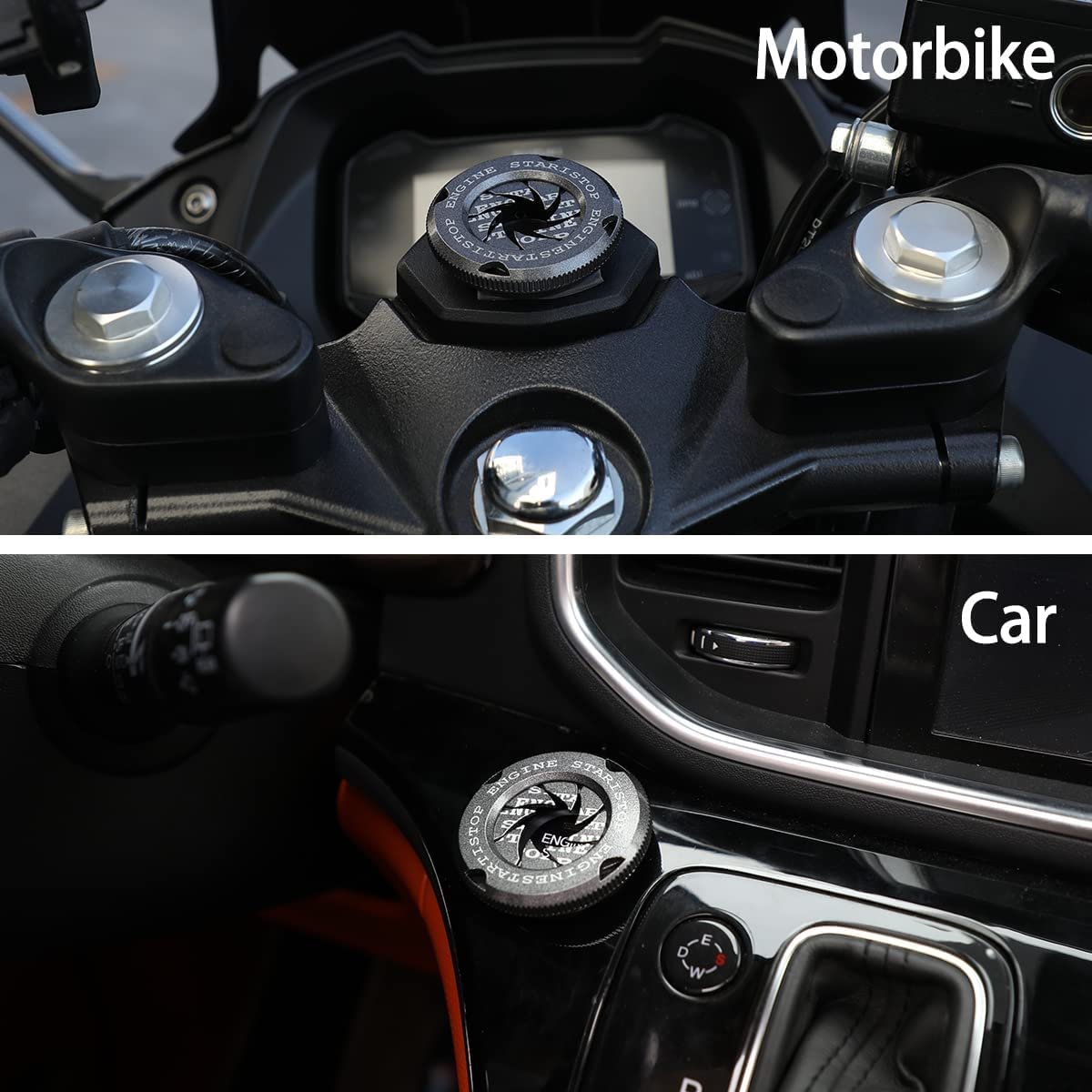 Bike CAR Rotary Engine Start Stop Switch Lambo Style Button Cover Decorative Auto Accessories Push Button Sticky Cover Car Interior Image 