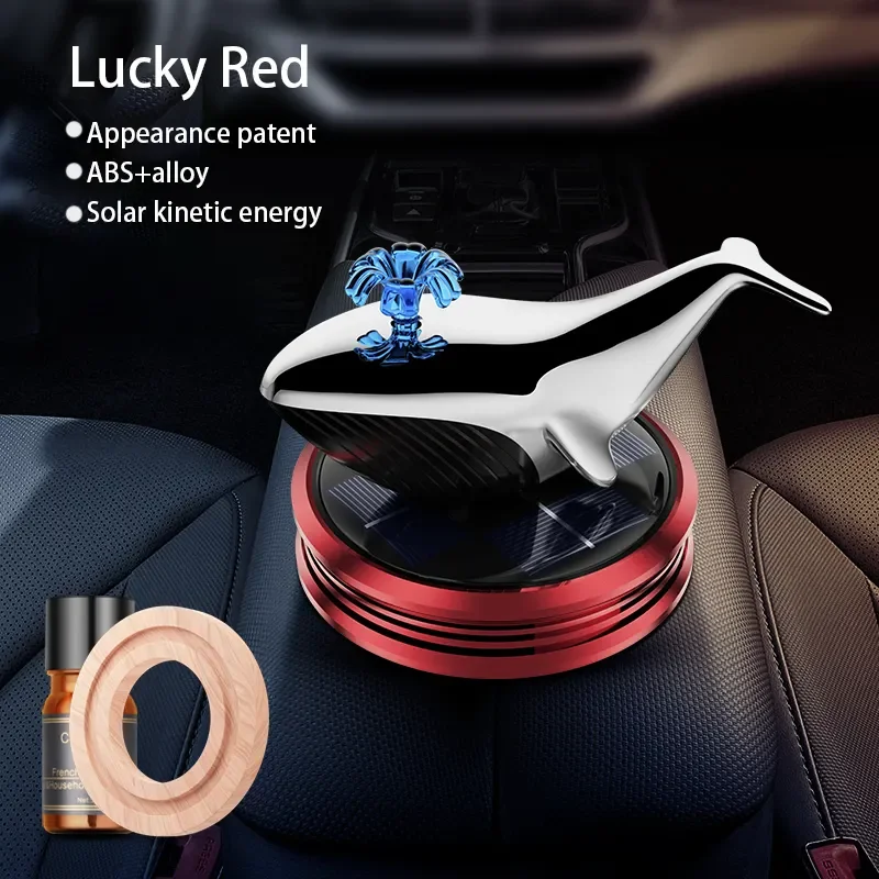 Car Solar Whale Car Aromatherapy Wholesale Creative Whale Shape Decoration Car perfume Air Refresher (Red Whale) Image 