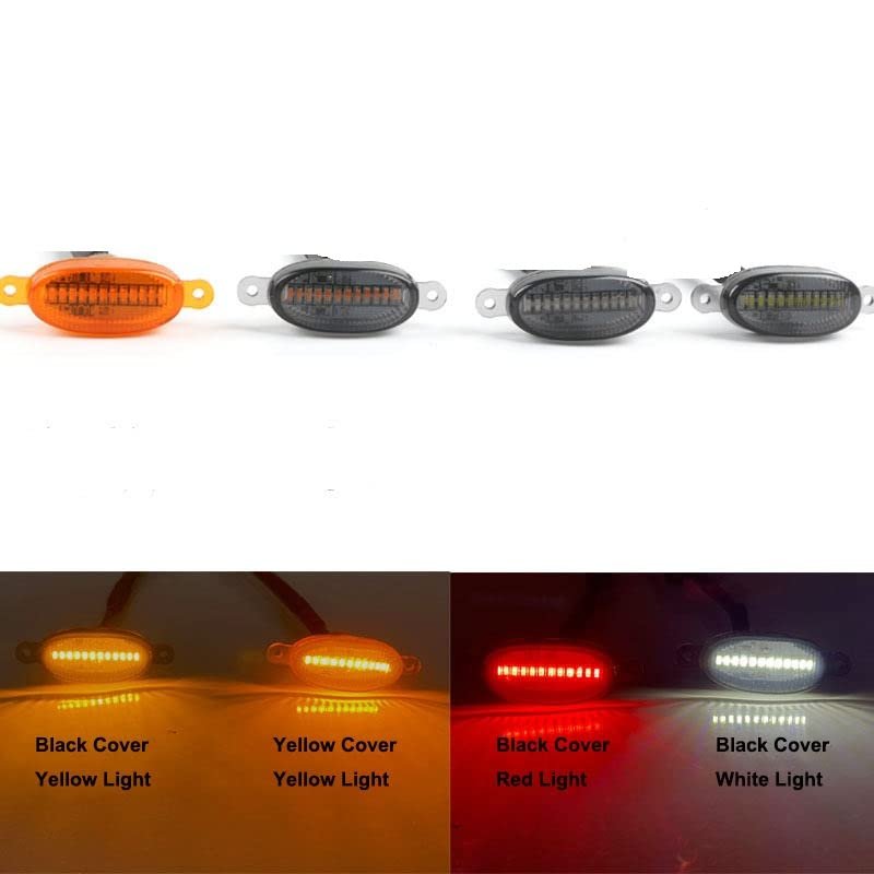 4 Pieces 12 Chips LED Lens Front Grille Running Light Universal For Car (Plug Design May Vary) (4 led Grill Red) Image 
