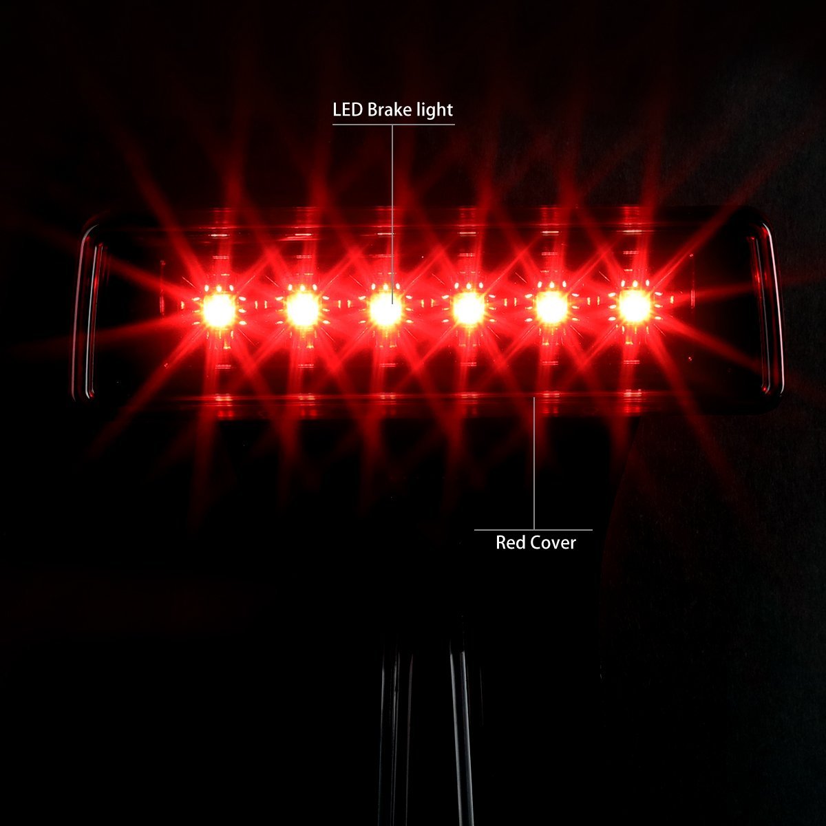 MOTORING Red Lens LED Third Tail Brake Light Compatible with Old Thar Image 