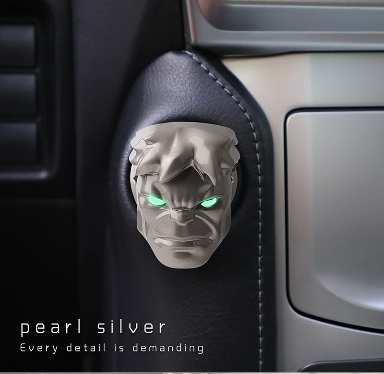 Push to Start Button Ignition Cover Car Engine Start Stop Button Cover Interior Universal Button Ring (Hulk Silver) Image 