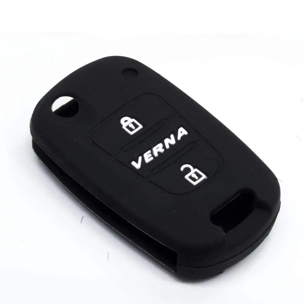 Silicone Car Key Cover Compatible with Verna Fluidic Old Model (only For Flip Key) 1 Piece Image 