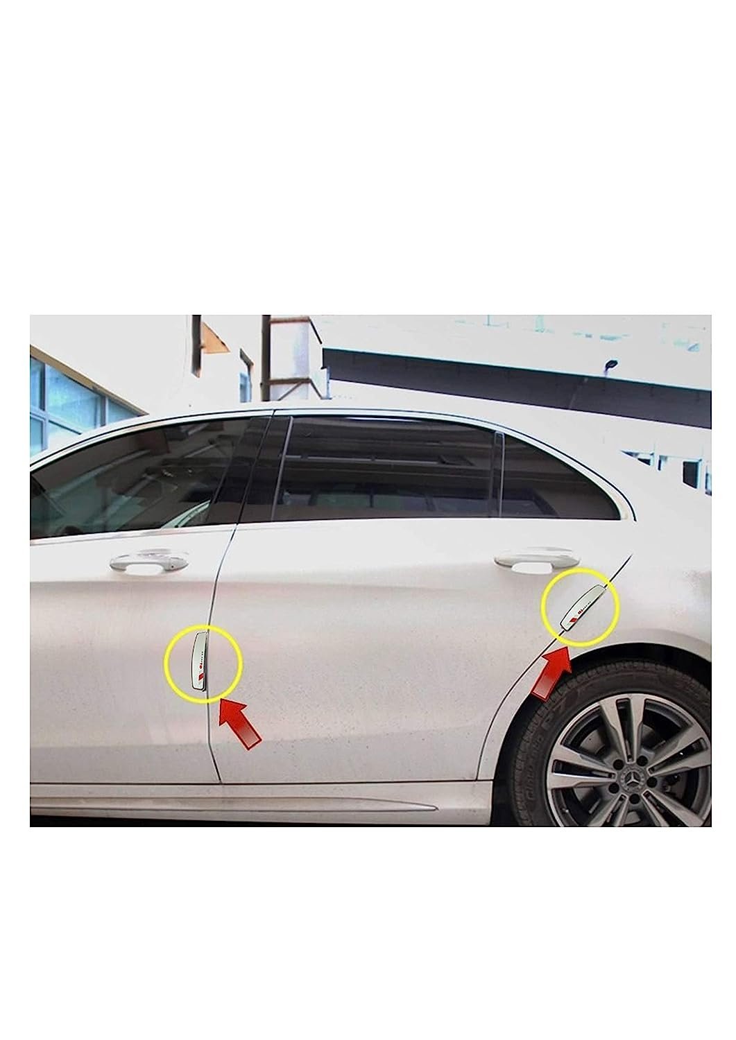GT Silver And Red Chrome Door Guard Protection For Cars Image 