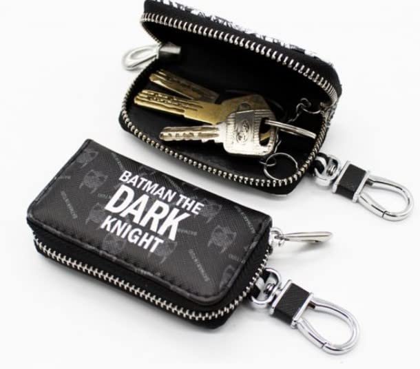 Car Key Chain Holder Zipper Case Remote Wallet Bag The Dark Night Design Key Holder Pouch Image 