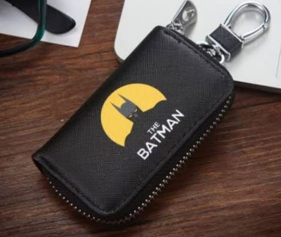 Car Key Chain Cover Holder Zipper Case Remote Wallet Bag Batman Design Key Holder Pouch Image 