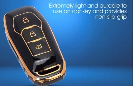 Carbon TPU Key Cover Compatible with Ford Figo Aspire and Ford Endavour Smart Key only(Black) Image 