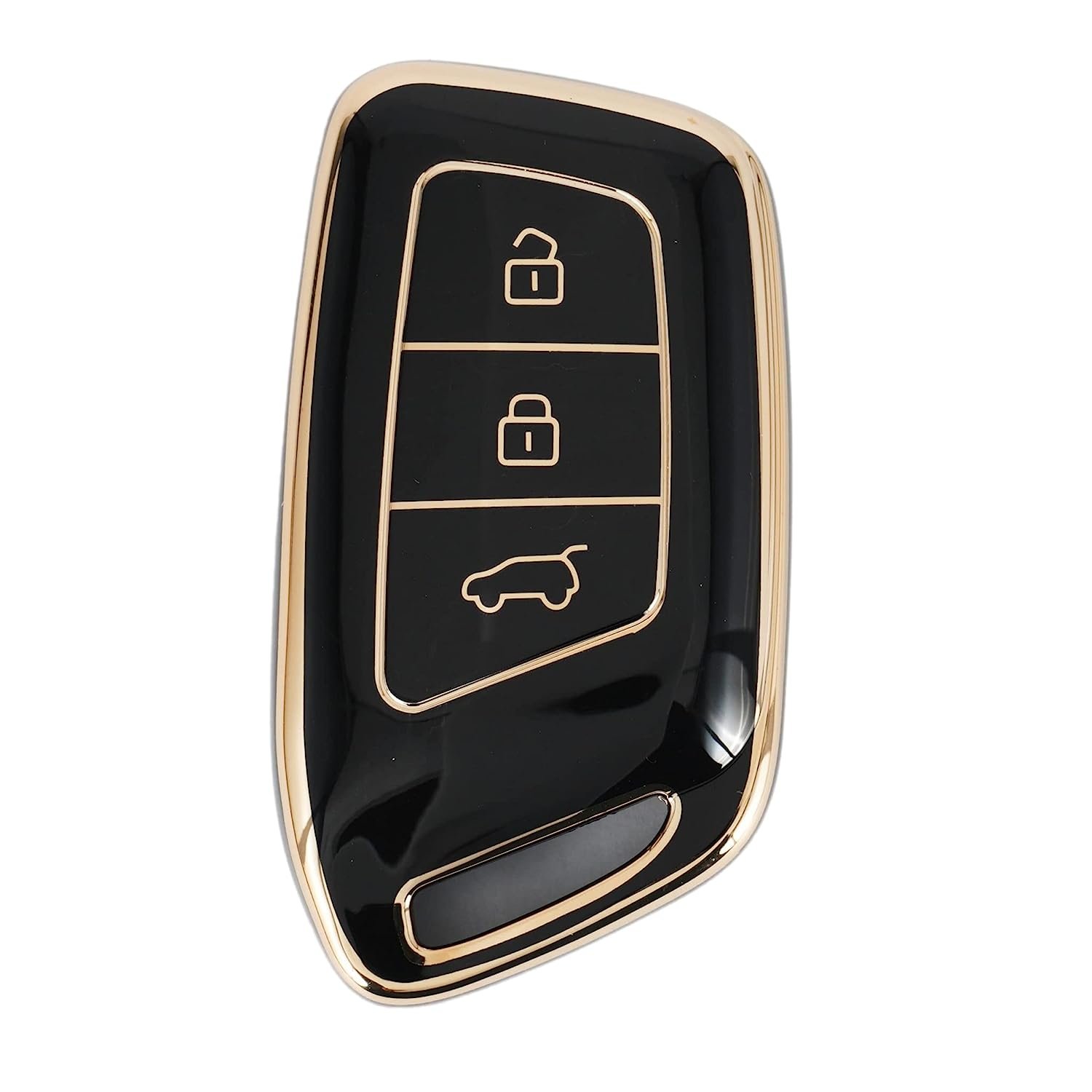 TPU Key Cover Compatible MG Hector New 3 Button Smart Key (Black) Image 