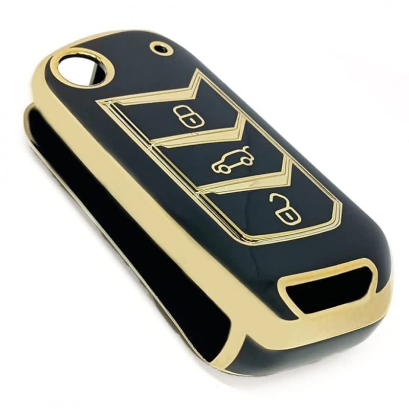 TPU Silicone key cover For Compatible with For New Mahindra Scorpio 2022, XUV 700, Thar 2020, Tuv-300, Marazzo, Scorpio 2019, Bolero 2020 Flip Key (Black) Image 