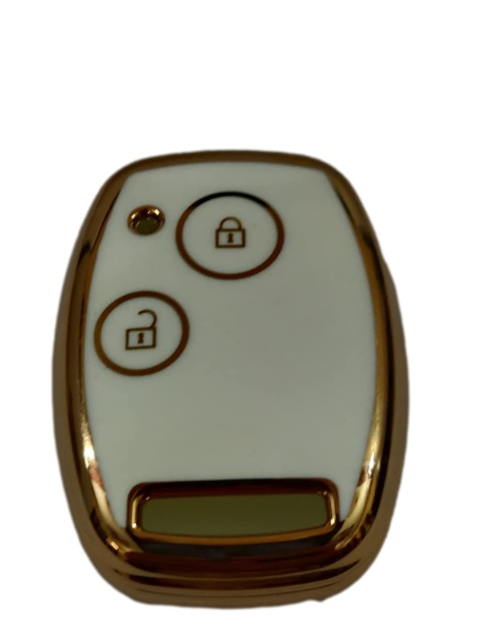 TPU Key Cover For Compatible with City, CIvic, Jazz, Brio, Amaze 2 button remote key (White)  Image 