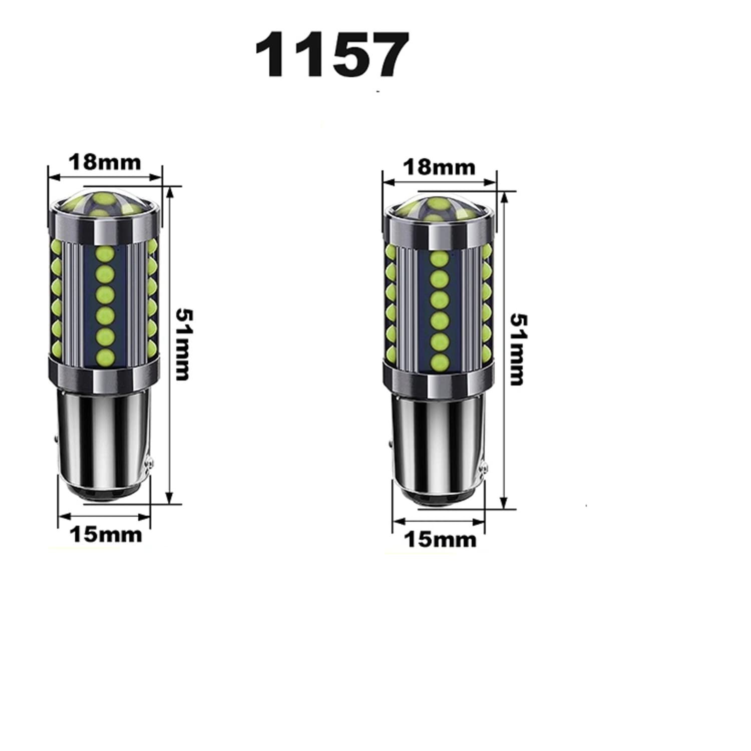 1157 T15 W16W Led Bulb 3030 16smd Car Reverse Lights Tail Brake (White, Straight Pin) Image 