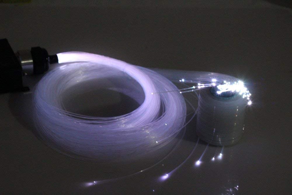 CLOUDSALE 19685ft(6000m)/roll Diameter 0.019in(0.5MM) End Glow Optical Fiber Light PMMA Plastic Cable for LED Fiber Optic Star Ceiling Light lamp Car and Home Purpose Image 