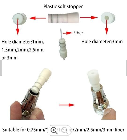 Metal & Crystal Fiber Optic End Fittings For End Glow Fibre Optical Starry Sky Star Lights Starlight Ceiling Lighting Decoration (Pack Of 10) Image 