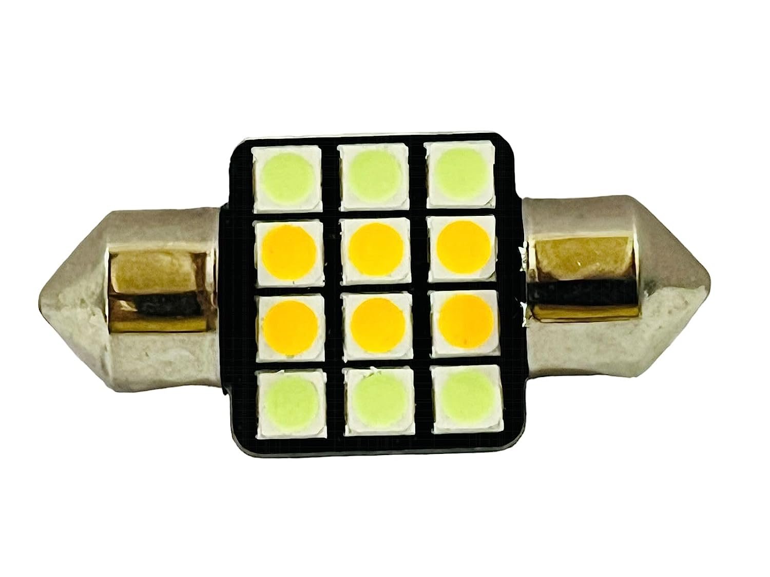 12 SMD LED Interior Car Roof Light Universal For Car (Tri Colour, Size 31MM) (5W) Image 