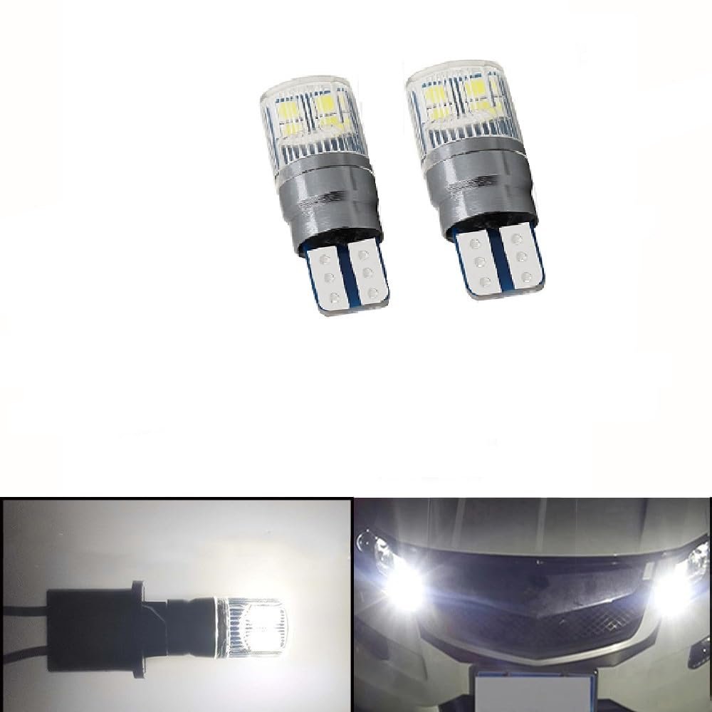 Canbus T10 3030 8SMD DC 12V 24V LED Light Bulbs Error Free Car Leds Clearance Instrument Door Lamp White (Pack of 2) Image 