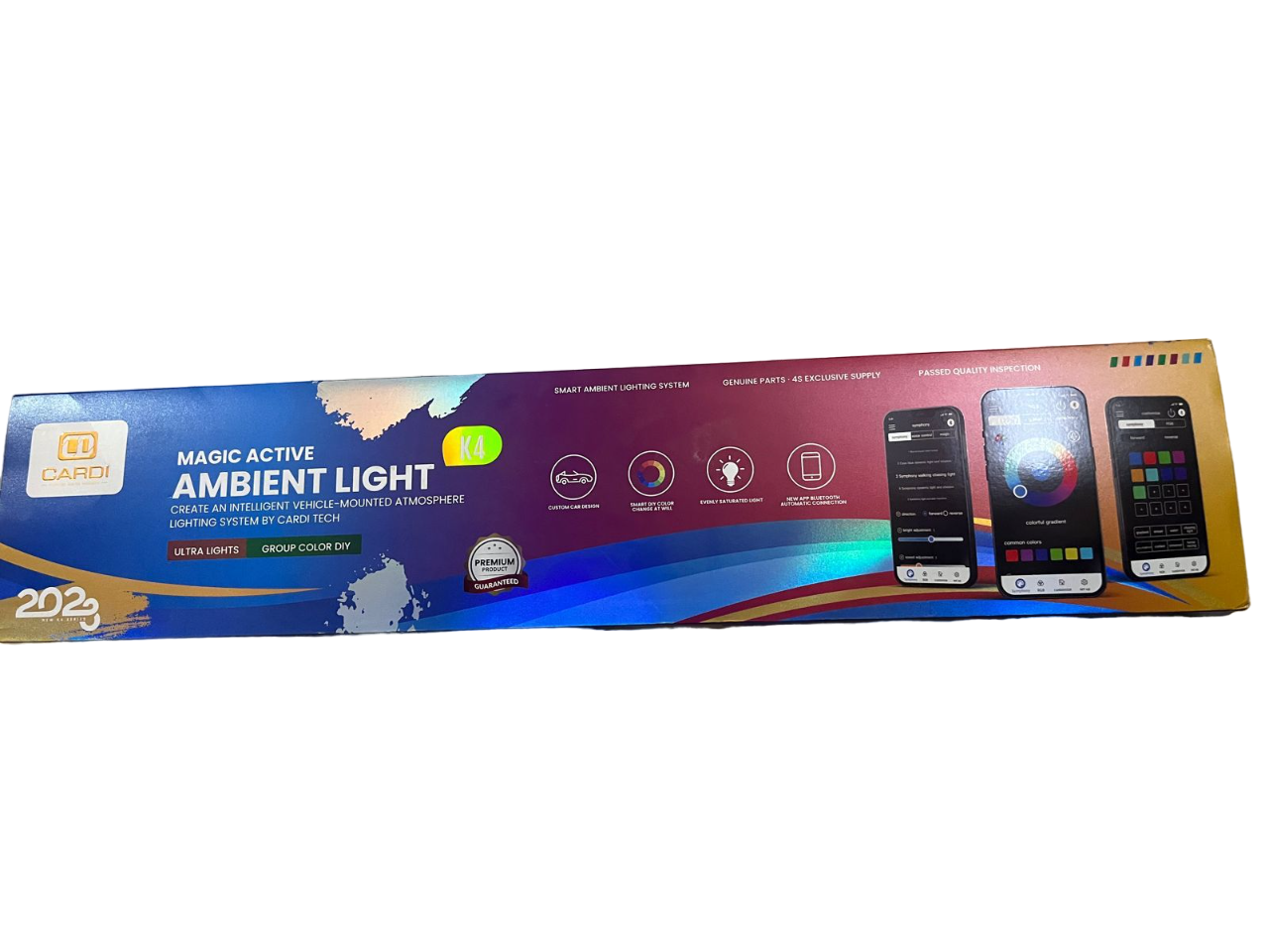 Cardi K4 Active Ambient Light Symphony Mode 7th Generation 10 in 1 wireless LED Atmosphere Lights for Automotive Car Interior Ambient acrylic strips (1 Year warranty,app plus remote) Image 