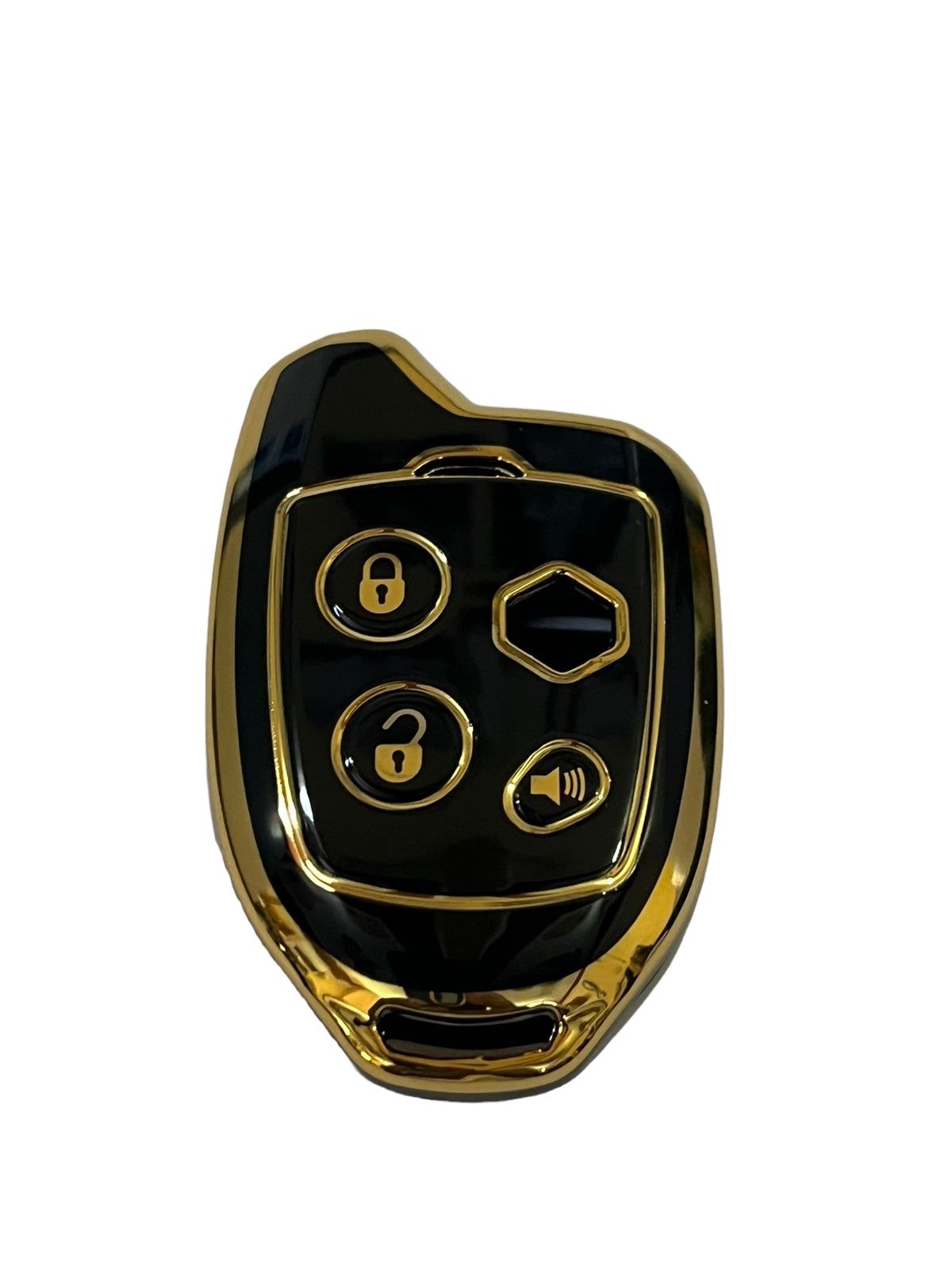 TPU Key Cover Compatible For Swift,Dzire Ritz WagonR S-Cross, Ertiga, Astar, Ciaz, Celerio, WagonR, Baleno, Scross, Vitara Brezza, Baleno BS6 2020 with Nippon Remote (Gold/Black) Image 