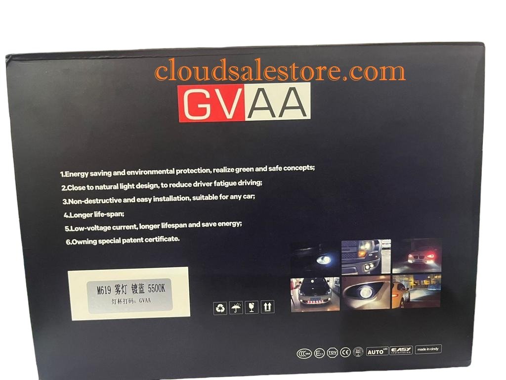 GVAA Bi-Led Fog Lamp 150watt 5500K Double Lamp Cup Projector Kit Image 
