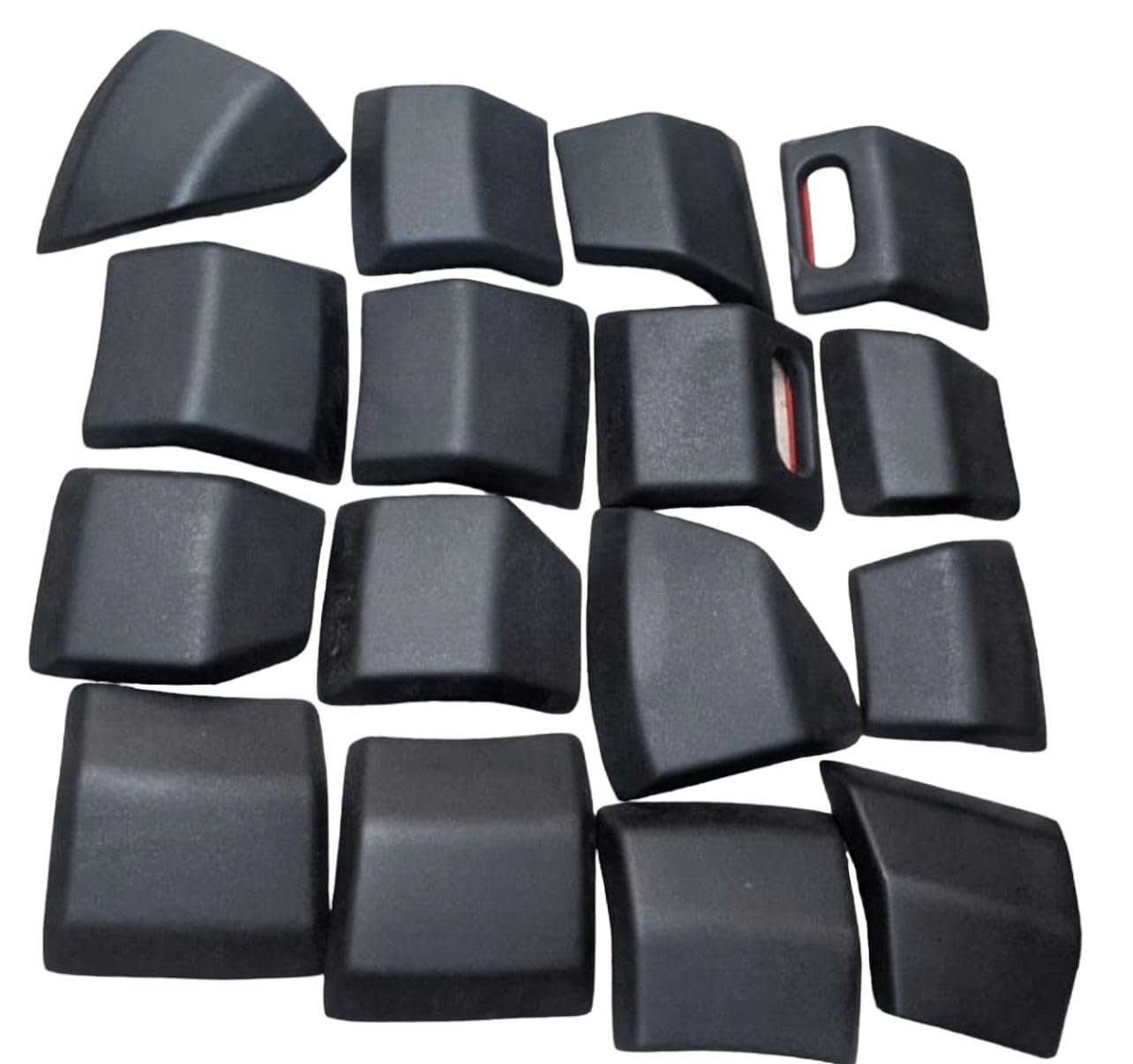 Wheel Arch Cladding Compatible For New Mahindra (Set of 16) ABS Plastic Cladding Thar (Black) Image 