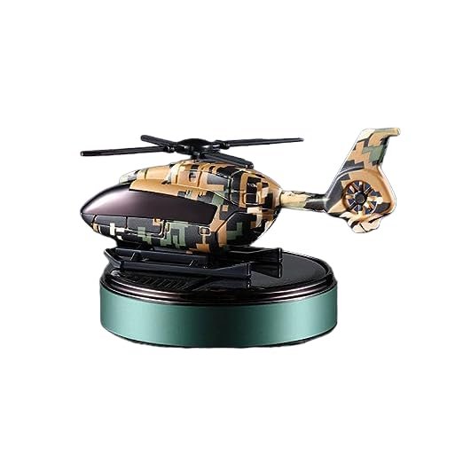 Car Solar Aromatherapy Rotating Helicopter Interior Center Console Decoration Car Perfume Solar Air Freshener(Green). Image 