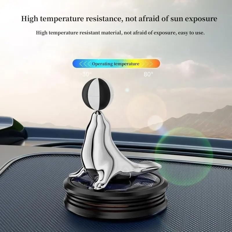 Car Solar Aromatherapy Rotating Sea Dolphin 360 degree Suspended Automatic Car Aromatherapy Perfume (Red) Image 