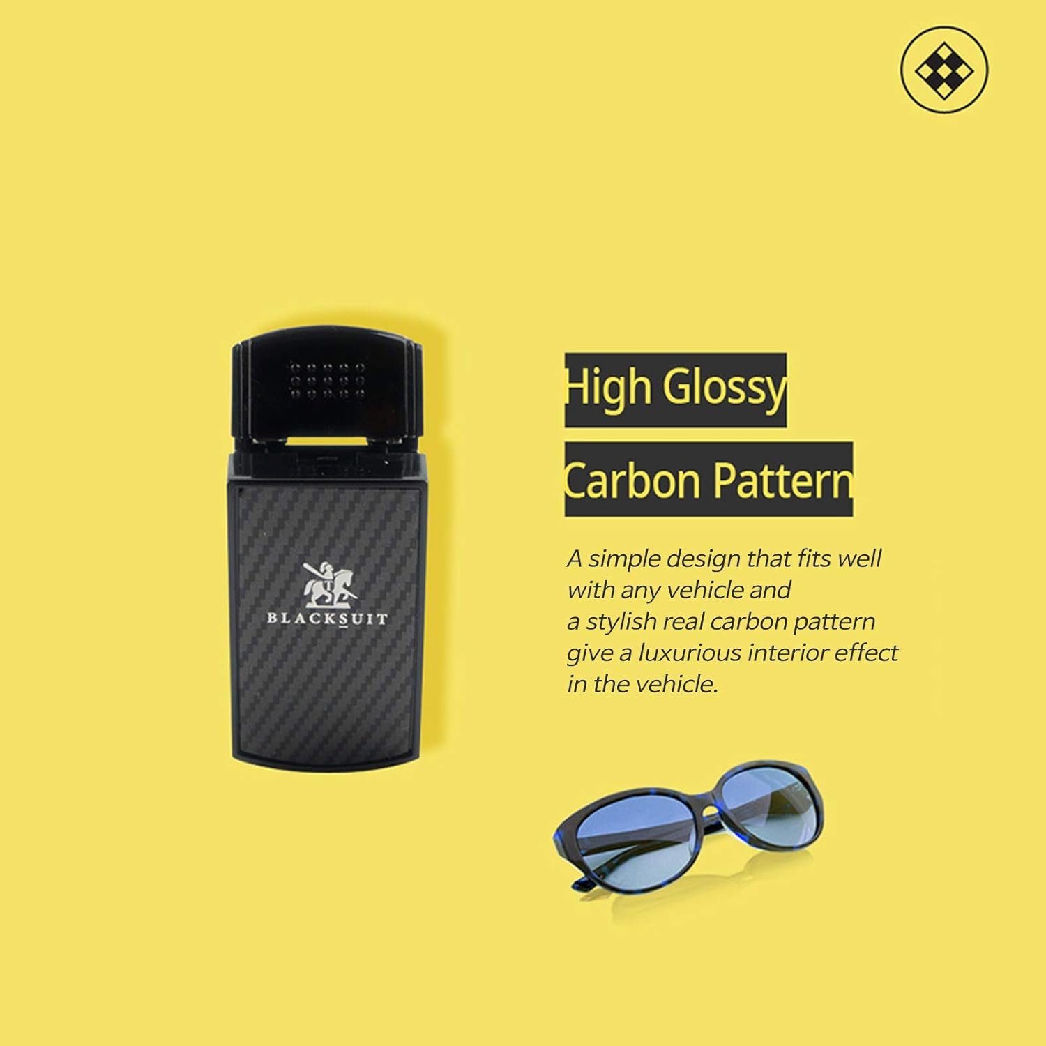 Blacksuit Autoban Carbon Sunglass Clip Sun Visor Car Eyeglasses Holder Universal for Car and Vehicles Image 