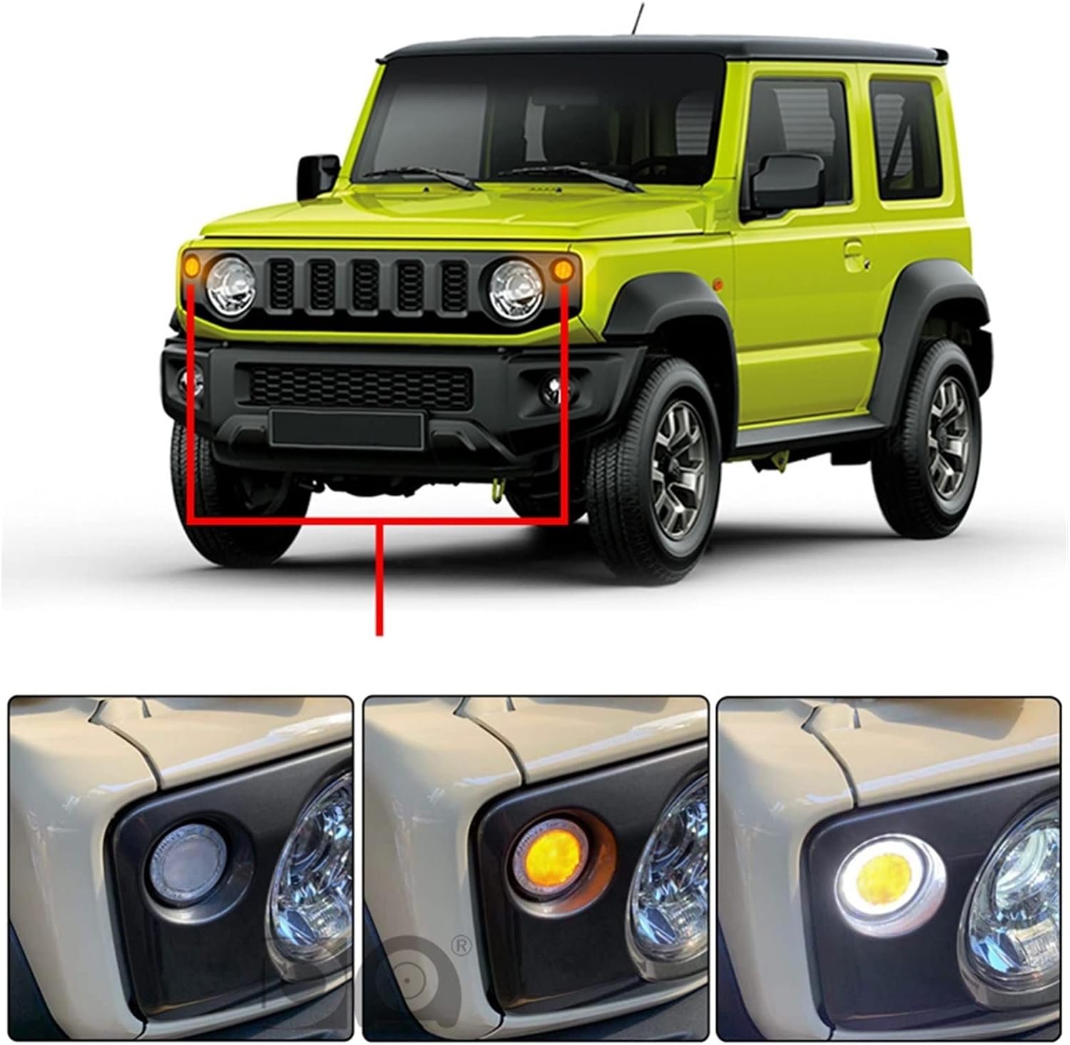 Car LED Turn Light For Angel Eyes Suzuki JIMNY JB64 JB74 2019 to Onwards Front Turn Signal (White) Image 