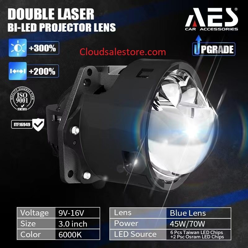 Projector Bi Led Biled Double Laser AES 3 Inch Double Laser UX2 140watt/Pair  Image 