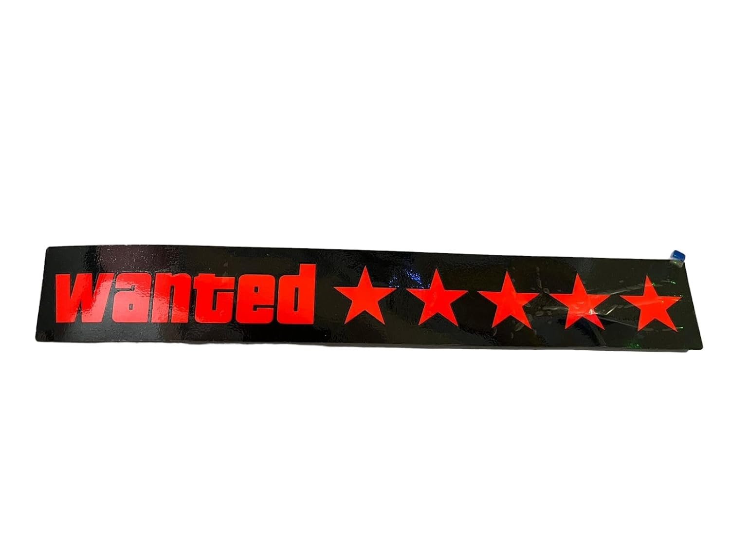 Wanted RED Light Glowing Sticker with 5 Stars For Car Window Night Decor (Size (1.6in / 27cm) Image 