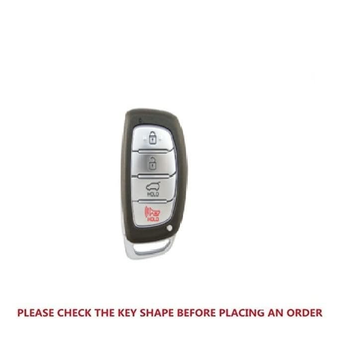  Metal Car Key Case Cover Compatible with For Hyun-dai Verna 2020 4 Button Smart Key Premium Metal Alloy Keycase with Holder & Rope Key Chain Image 