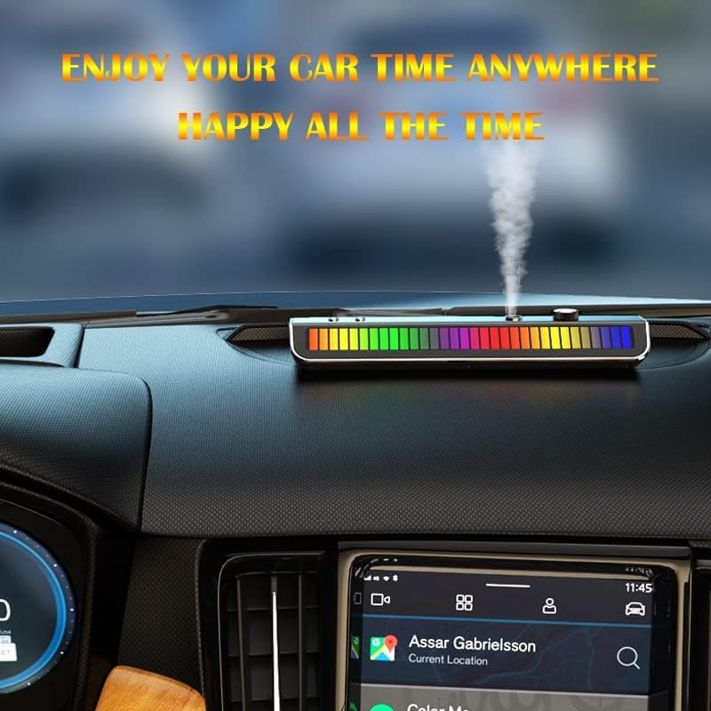 Car Air Fragrance with Atmosphere Light Voice-Activated Music Rhythm Ambient Light with LED with Parking Number Image 