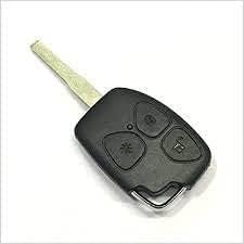TPU Car Key Cover Compatible with Mahindra Xylo and Quanto Remote Key 3Button (White/Black) Image 