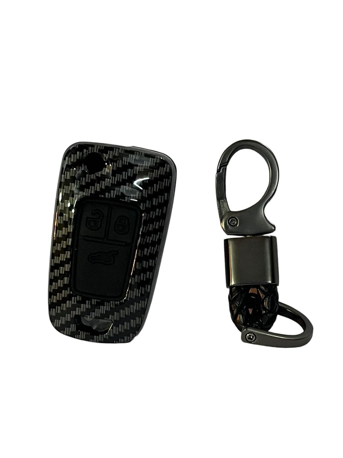 Carbon Fiber ABS Car Key Cover Compatible with Cruze (Key Chain Included) Image 